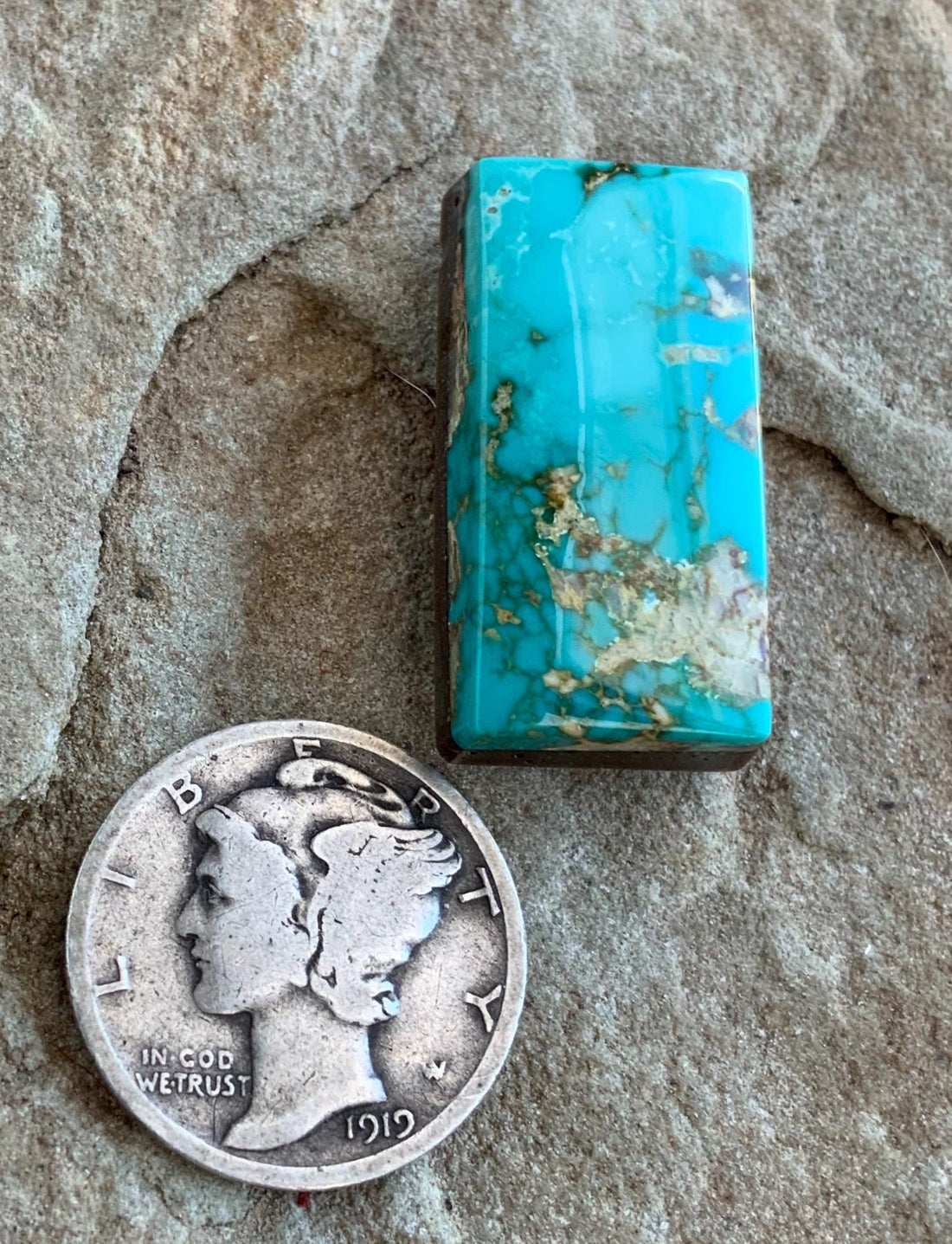 Royston Turquoise Blue Rectangular Cabochon R43