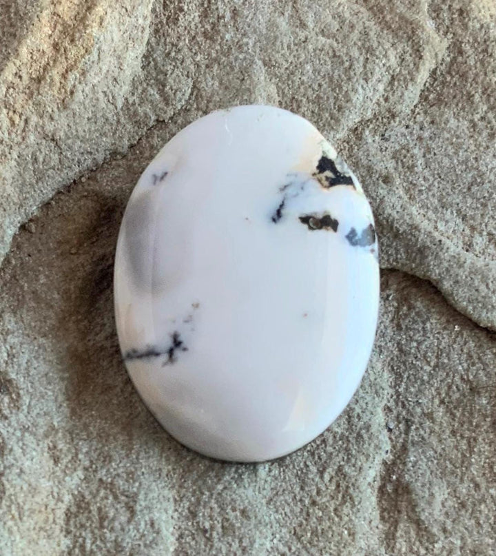 Natural White Buffalo Oval Cabochon #WB45 — Ranch Gypsy