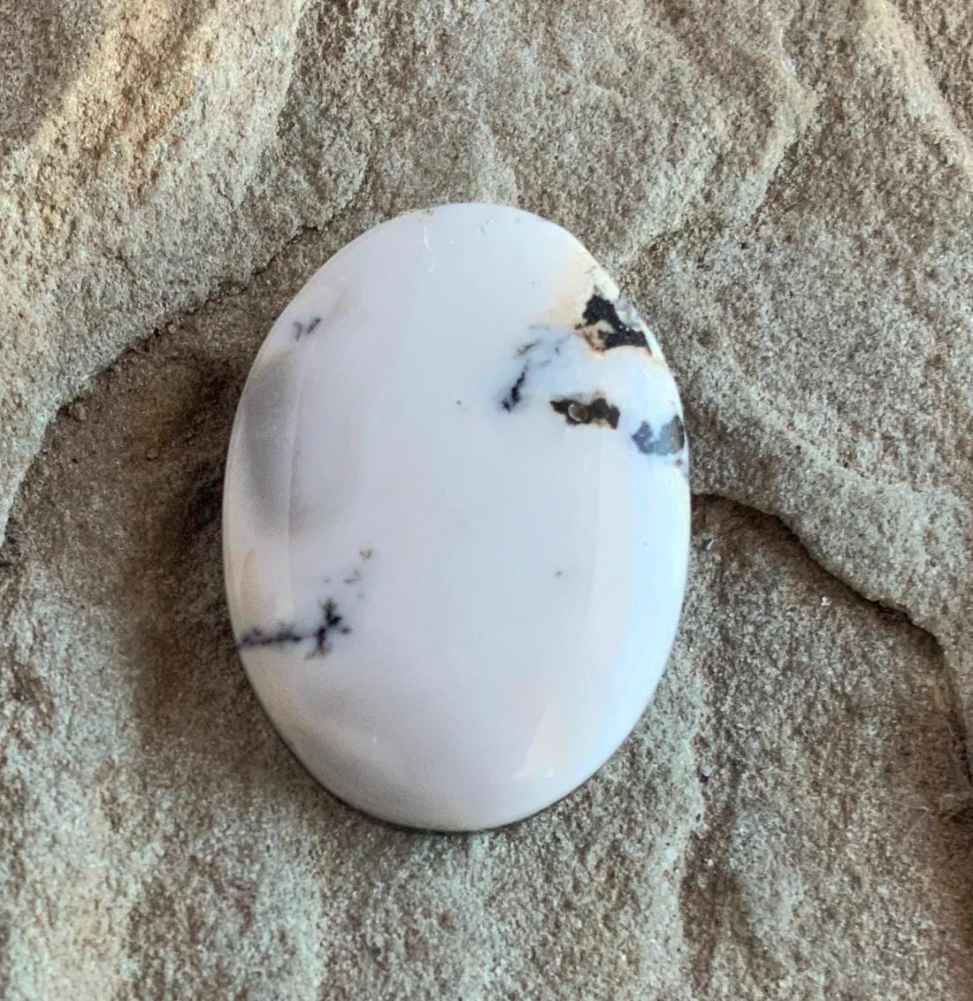 Natural White Buffalo Oval Cabochon #WB45 — Ranch Gypsy