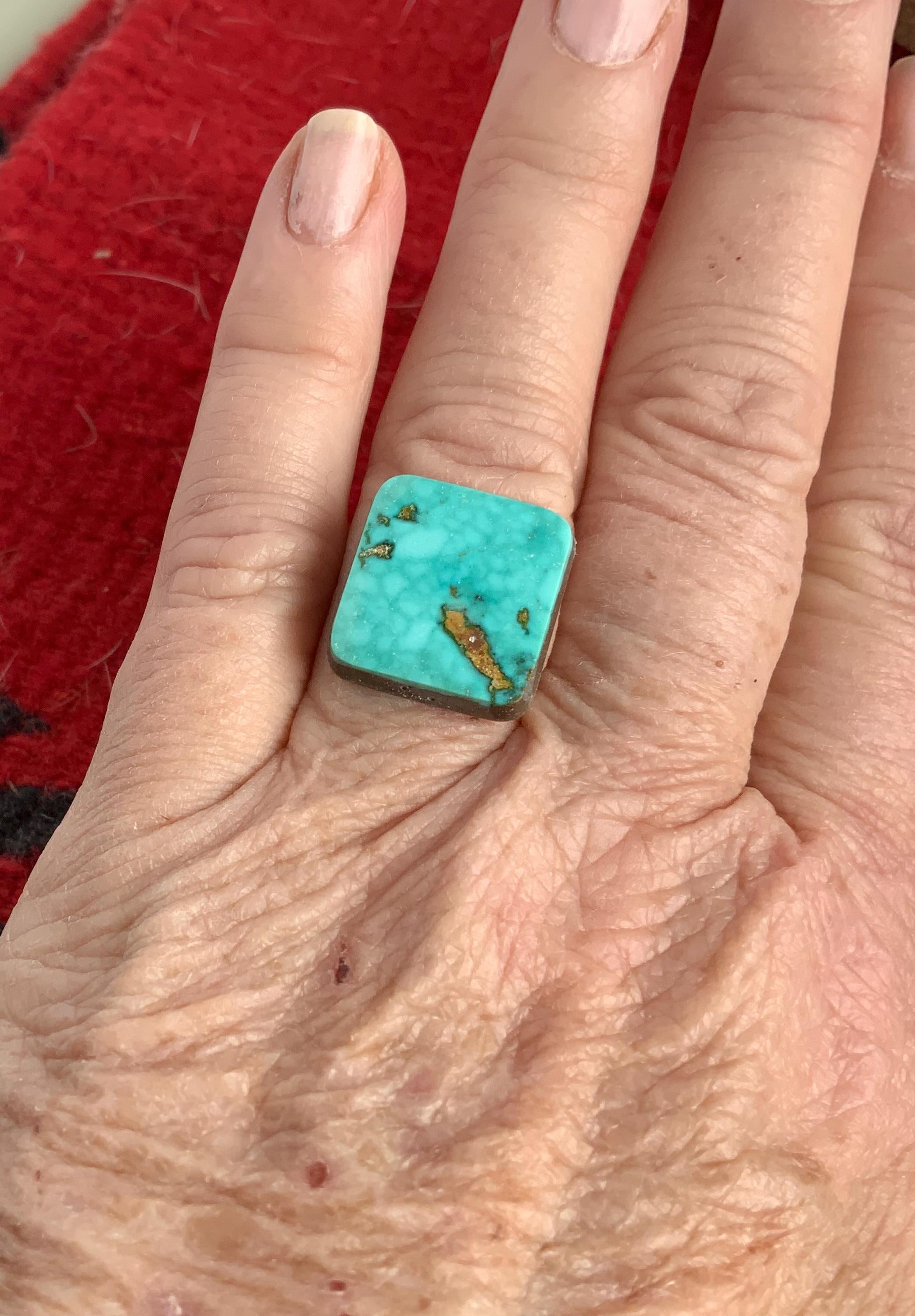 Beautiful Natural Blue Square Turquoise Mountain Turquoise Cabochon