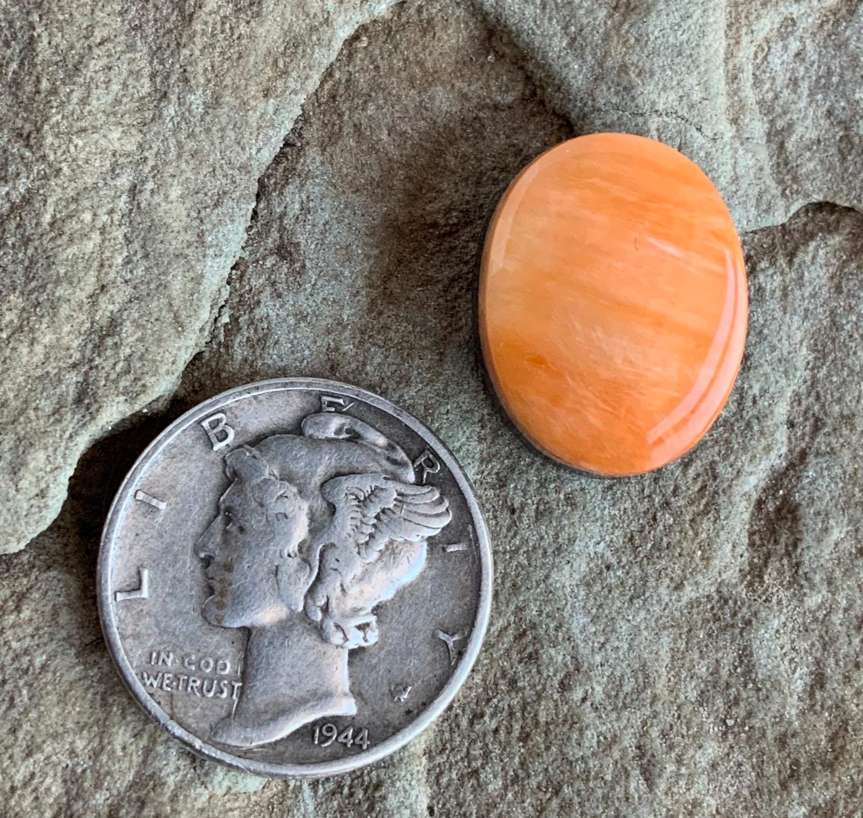 Orange Spiny Oyster Oval Cabochon
