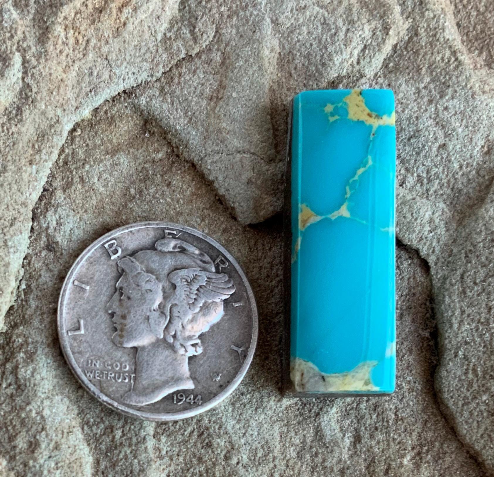 Beautiful Blue Kingman Turquoise Rectangular Cabochon #K127