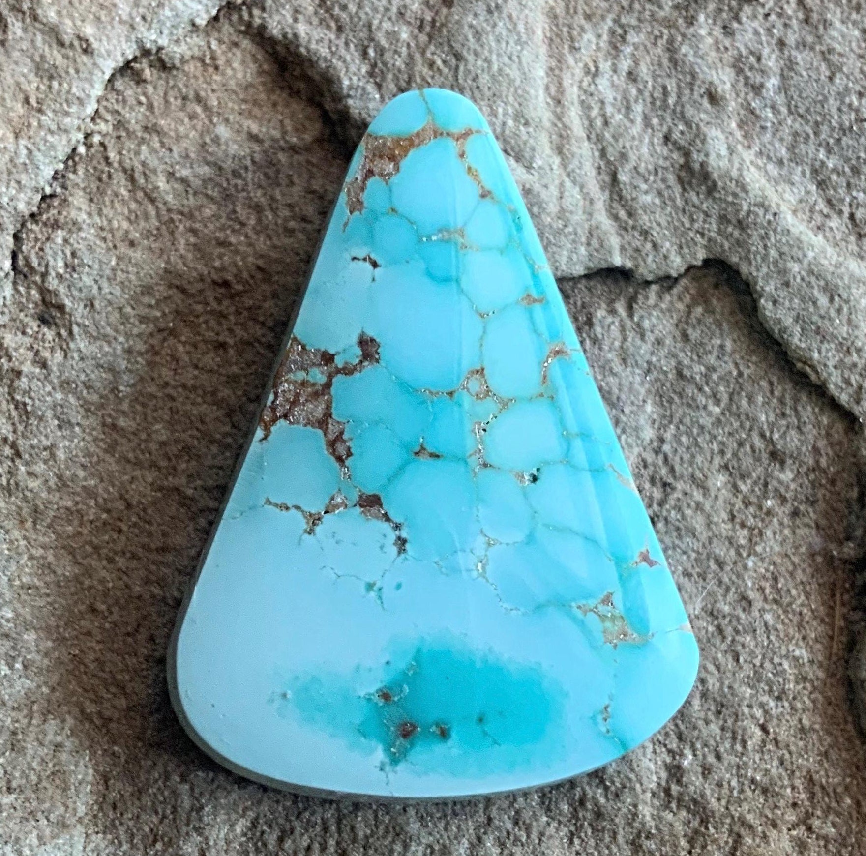Natural Number 8 Turquoise High Grade Triangular Cabochon