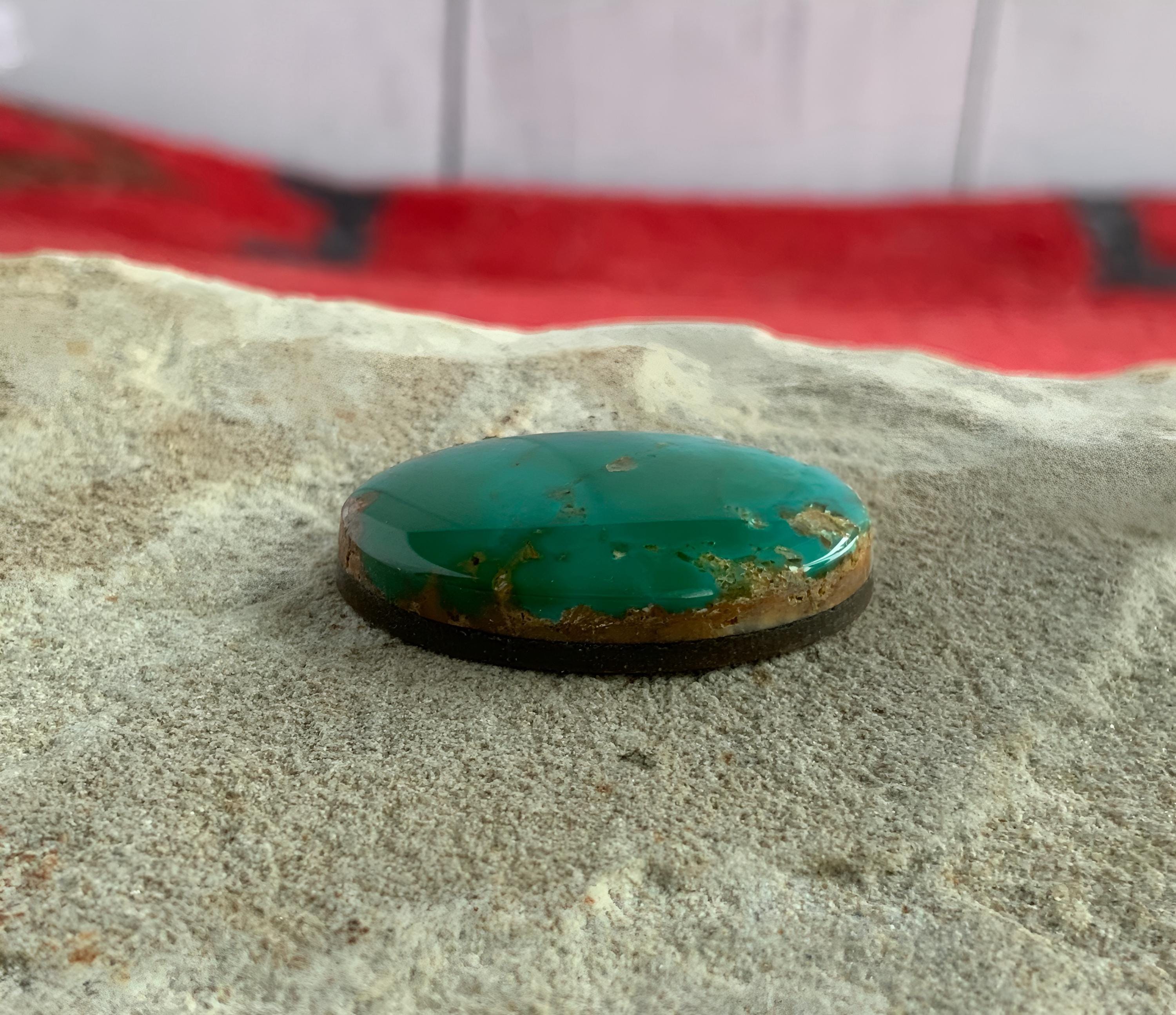 Natural High Grade Green Royston Turquoise Oval Cabochon