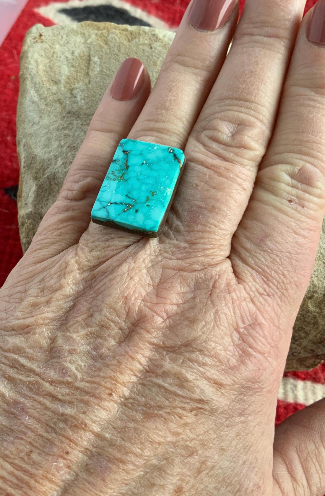 Royston Turquoise Large Blue Rectangular Cabochon #R8