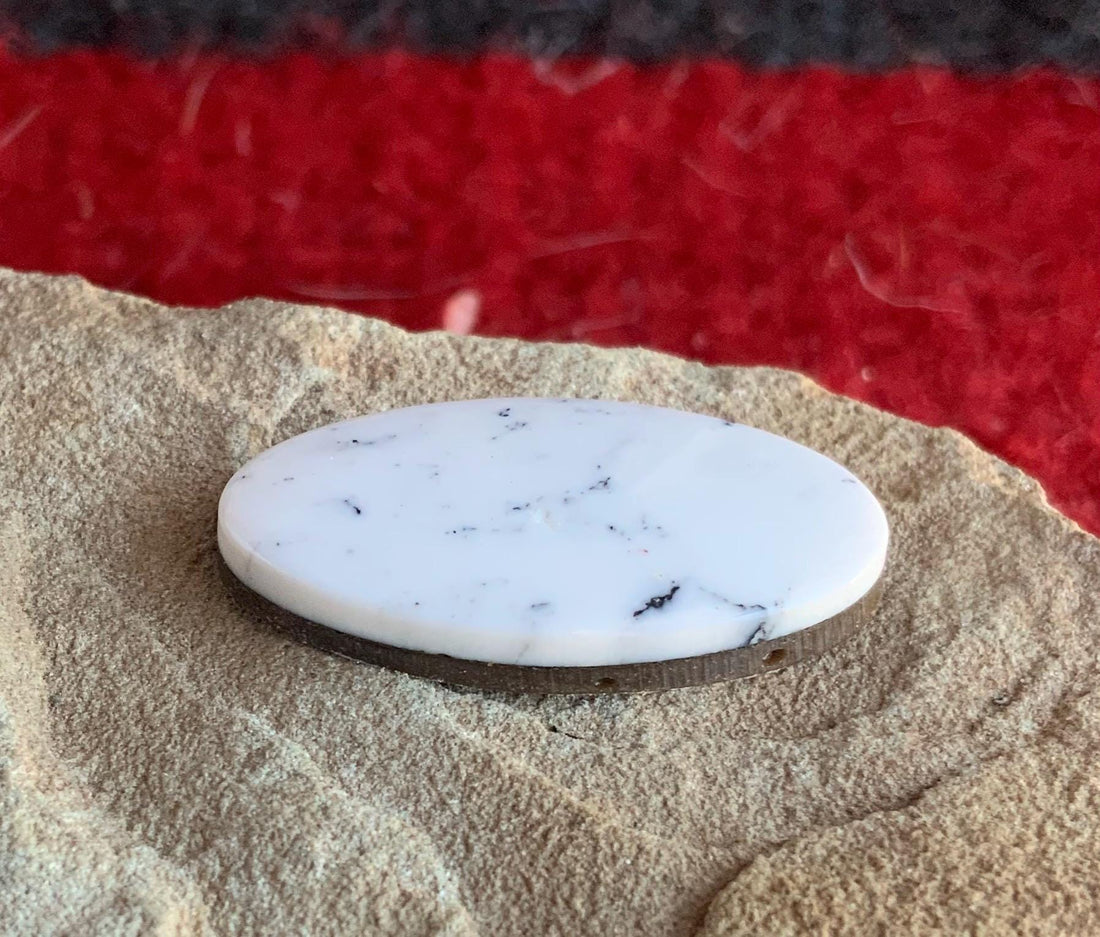 Natural White Buffalo Oval Cabochon-#WB18