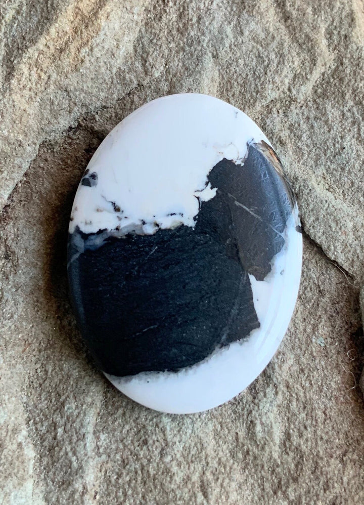 Beautiful Natural White Buffalo Oval Cabochon, 27 Carats — Ranch Gypsy