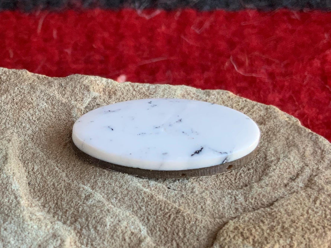 Natural White Buffalo Oval Cabochon-#WB18