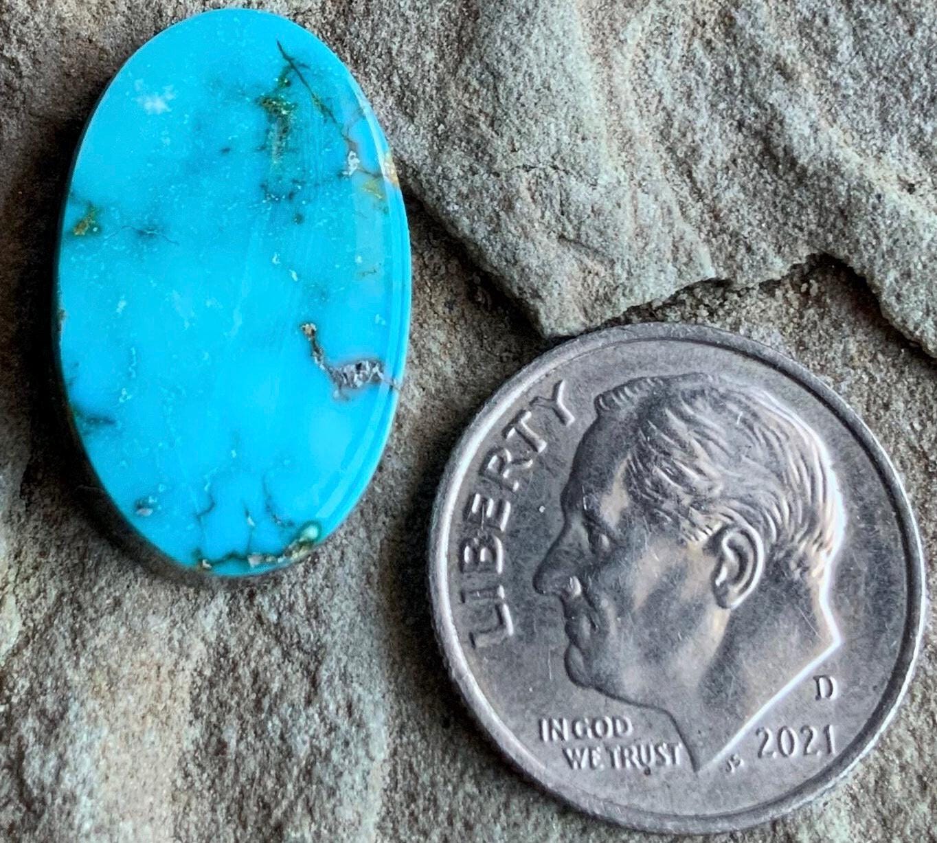 Royston Turquoise Blue Oval Cabochon #R23
