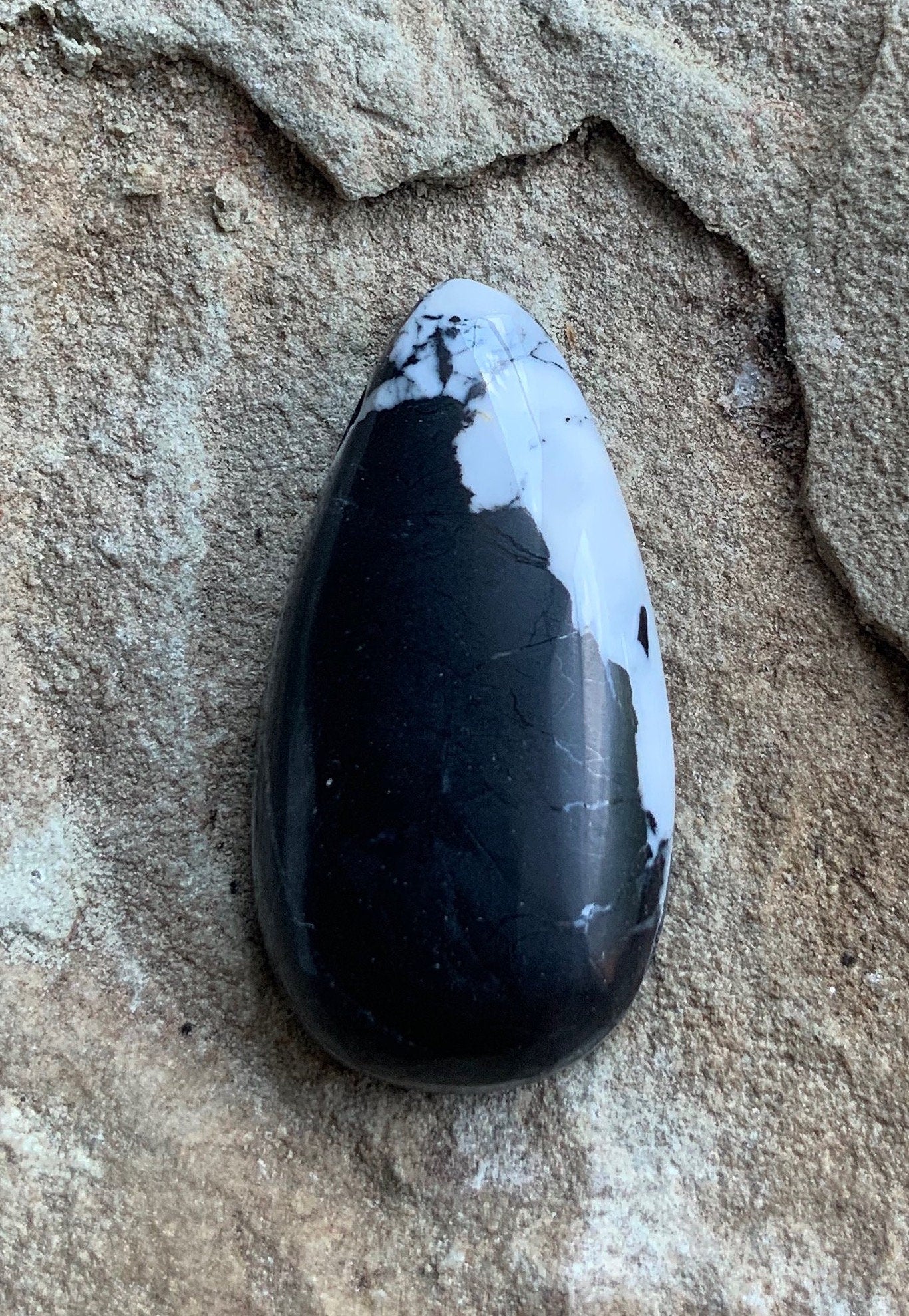 Stunning Natural White Buffalo Teardrop Cabochon — Ranch Gypsy