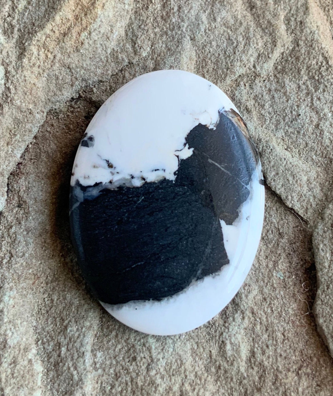 Beautiful Natural White Buffalo Oval Cabochon, 27 Carats — Ranch Gypsy