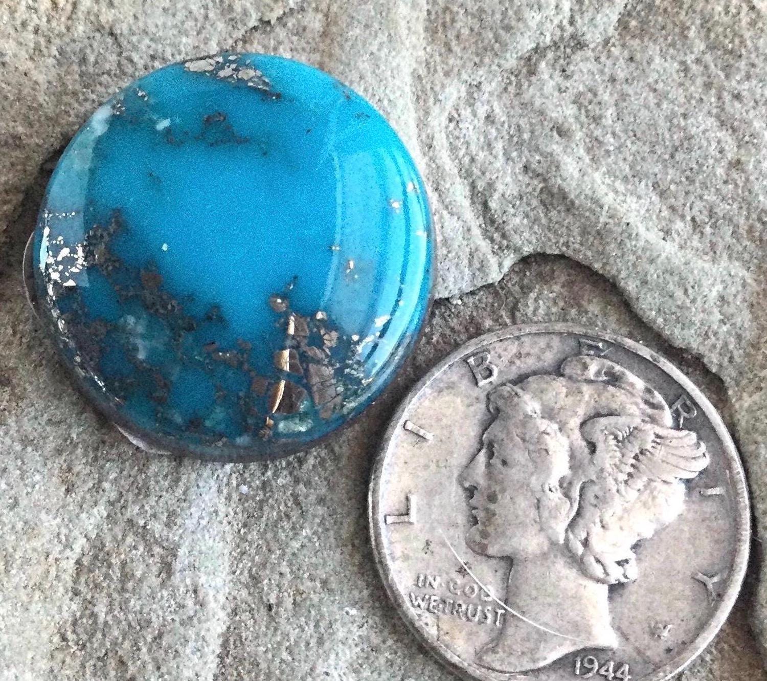 Beautiful Ithaca Peak Turquoise High Grade Cabochon with Pyrite #133