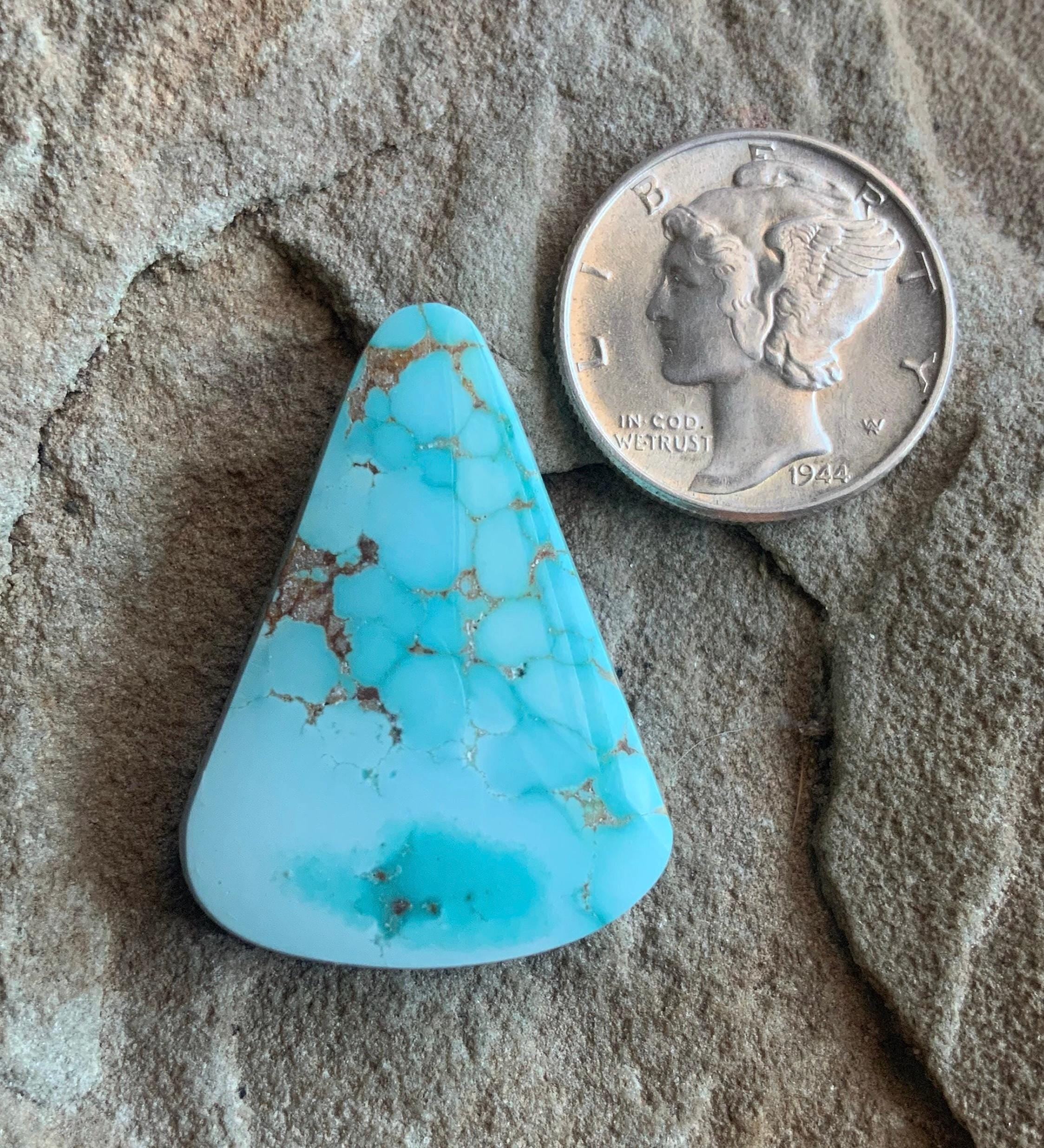Natural Number 8 Turquoise High Grade Triangular Cabochon