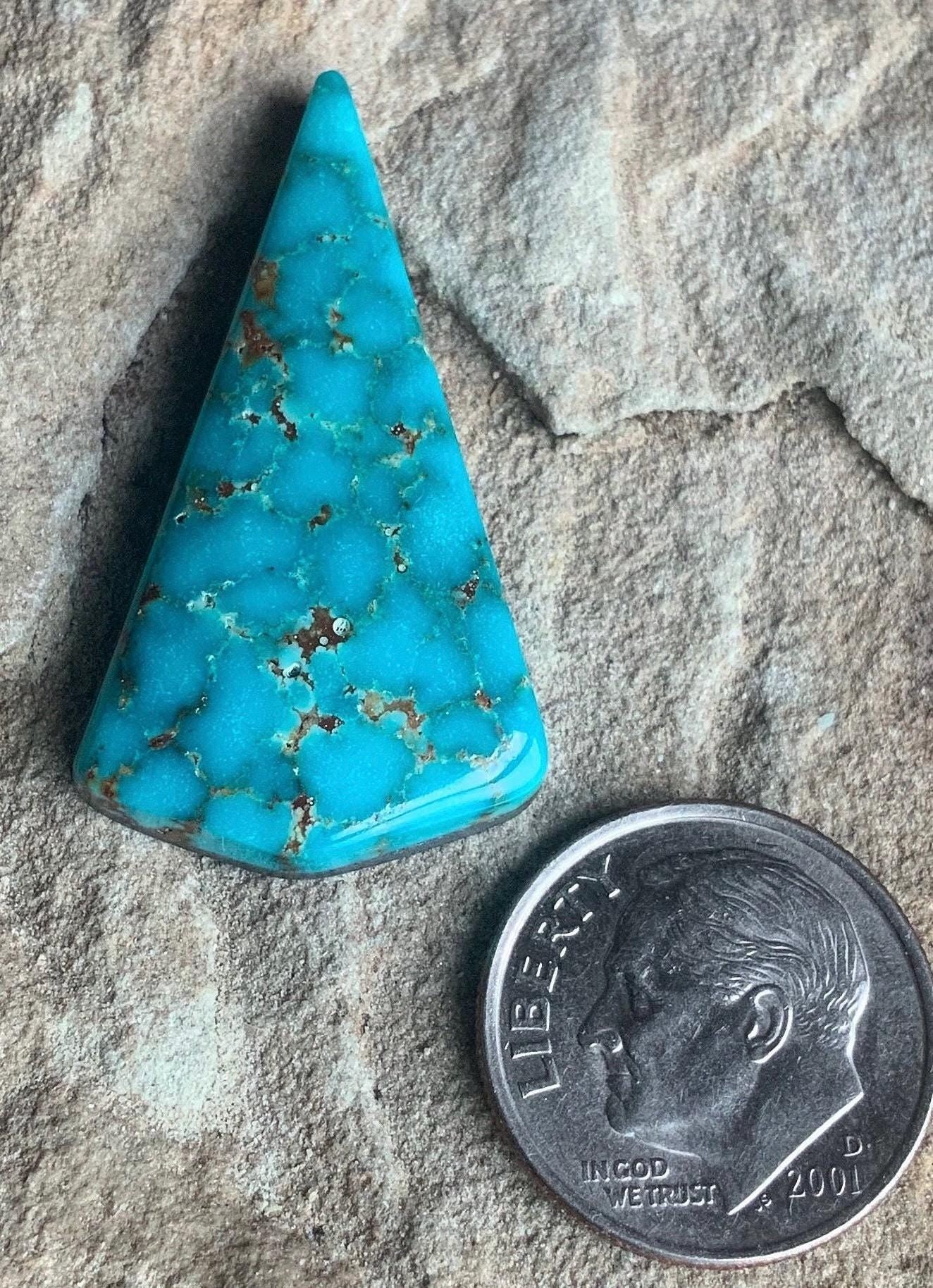 Kingman Turquoise Cabochon With Water Webbing #K112-Arizona Gemstone