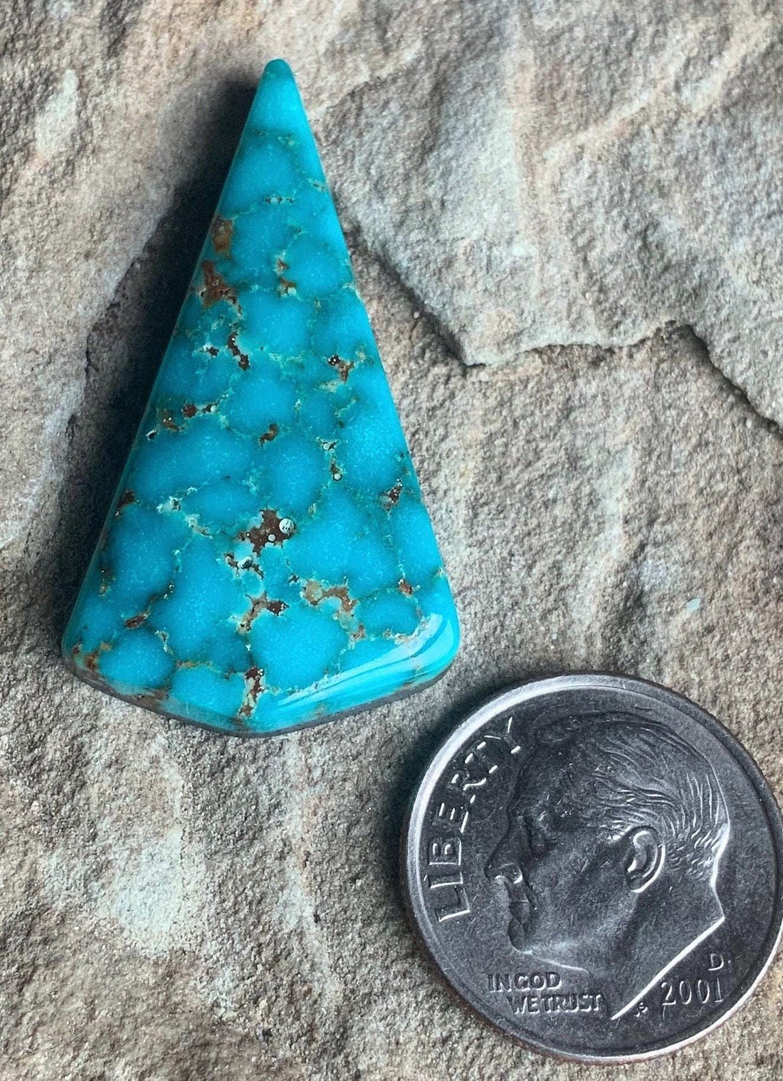 Kingman Turquoise Cabochon With Water Webbing #K112-Arizona Gemstone