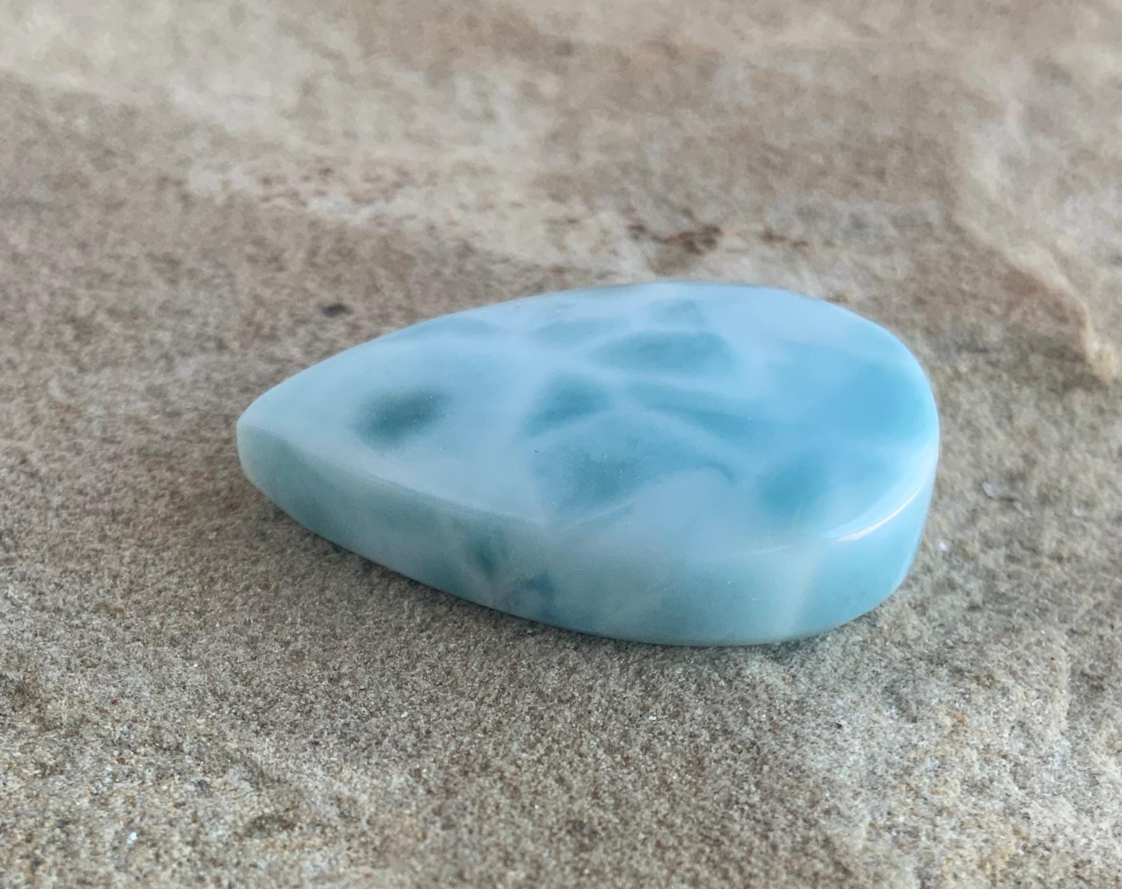 Beautiful Blue Larimar Teardrop Cabochon