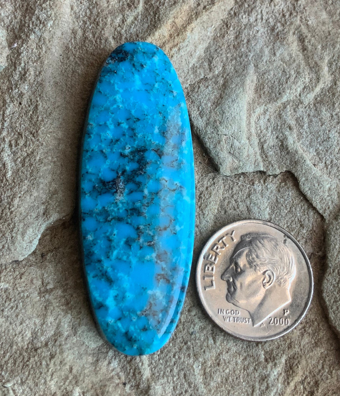 Kingman Turquoise Long Oval Cabochon