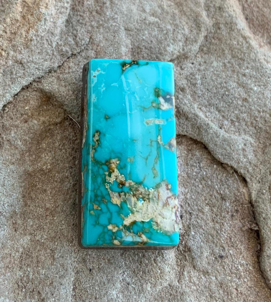 Royston Turquoise Blue Rectangular Cabochon R43