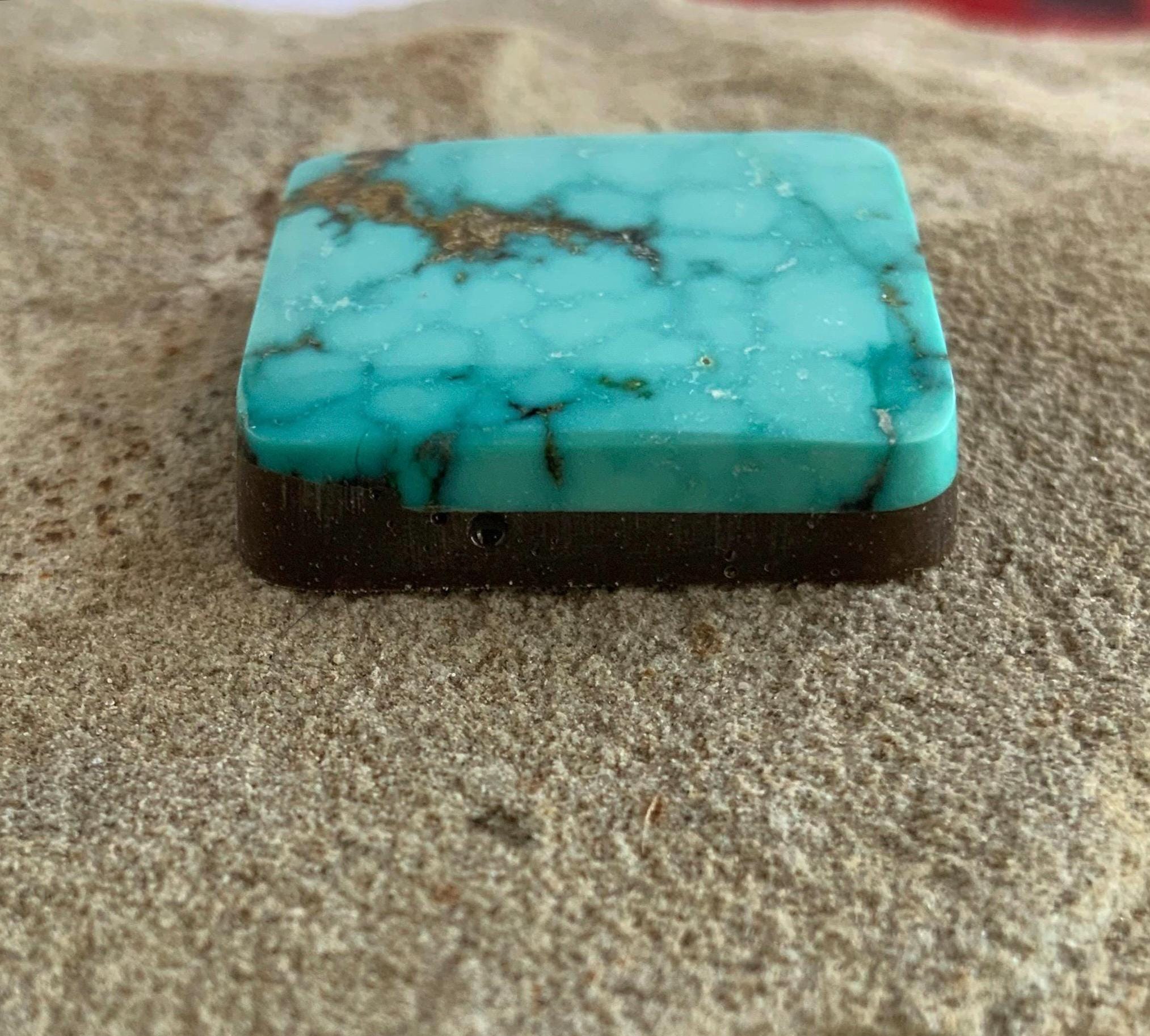 Beautiful Natural Turquoise Mountain Turquoise Rectangular Cabochon