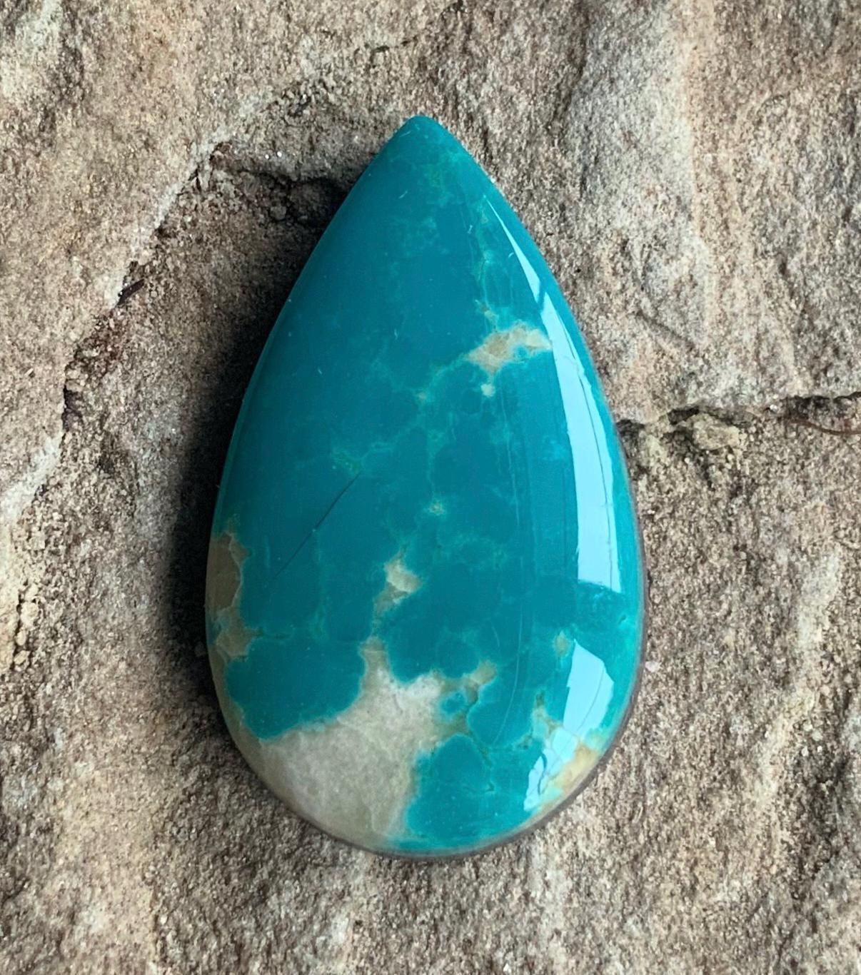 Beautiful Fox Turquoise Teardrop Cabochon or Polished Stone Cab