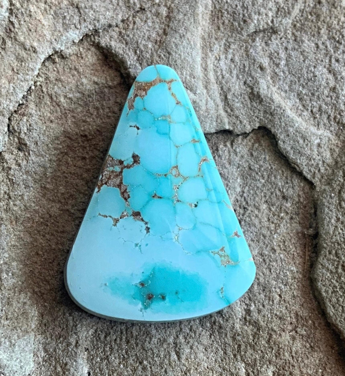 Natural Number 8 Turquoise High Grade Triangular Cabochon