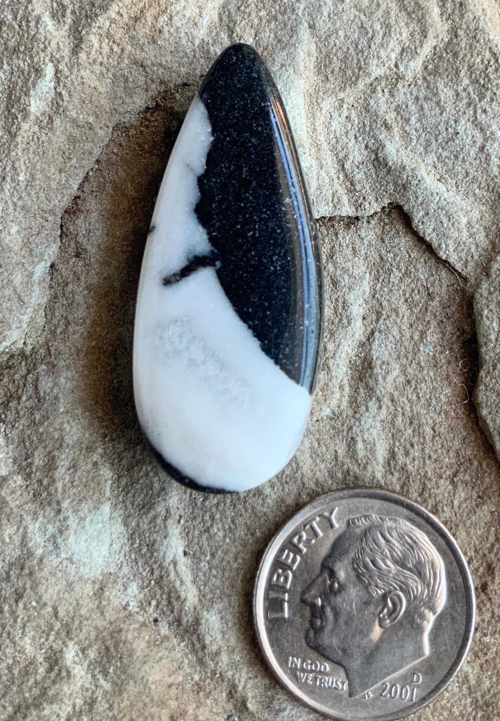 Stunning Natural White Buffalo Teardrop Cabochon  #WB63