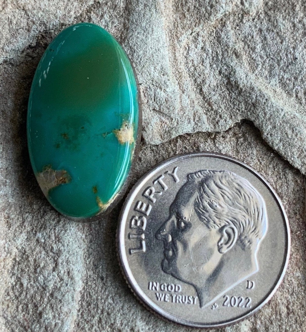 Beautiful Royston Turquoise Green Oval Cabochon