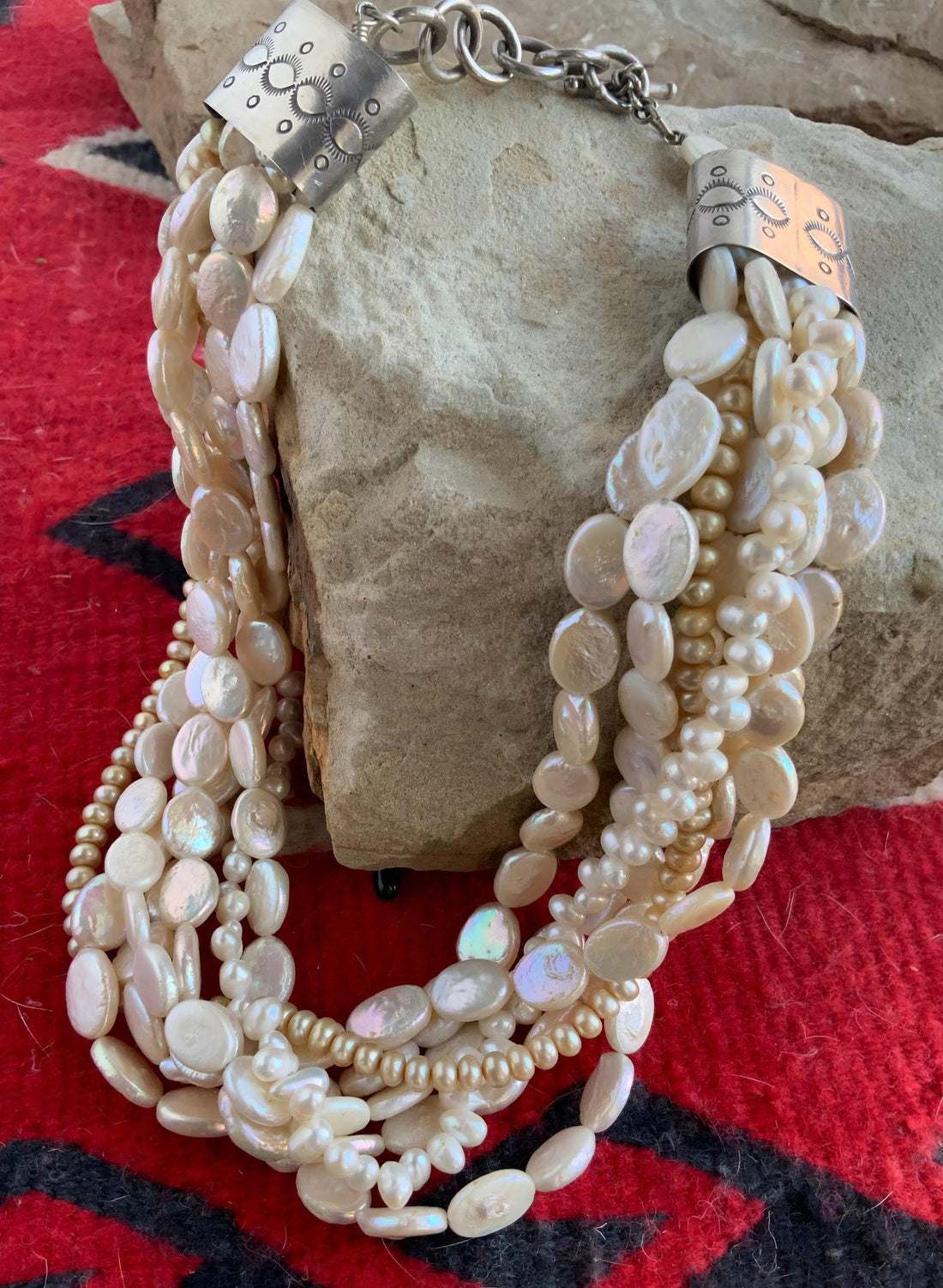 Vintage Southwest Multi Strand Pearl Necklace